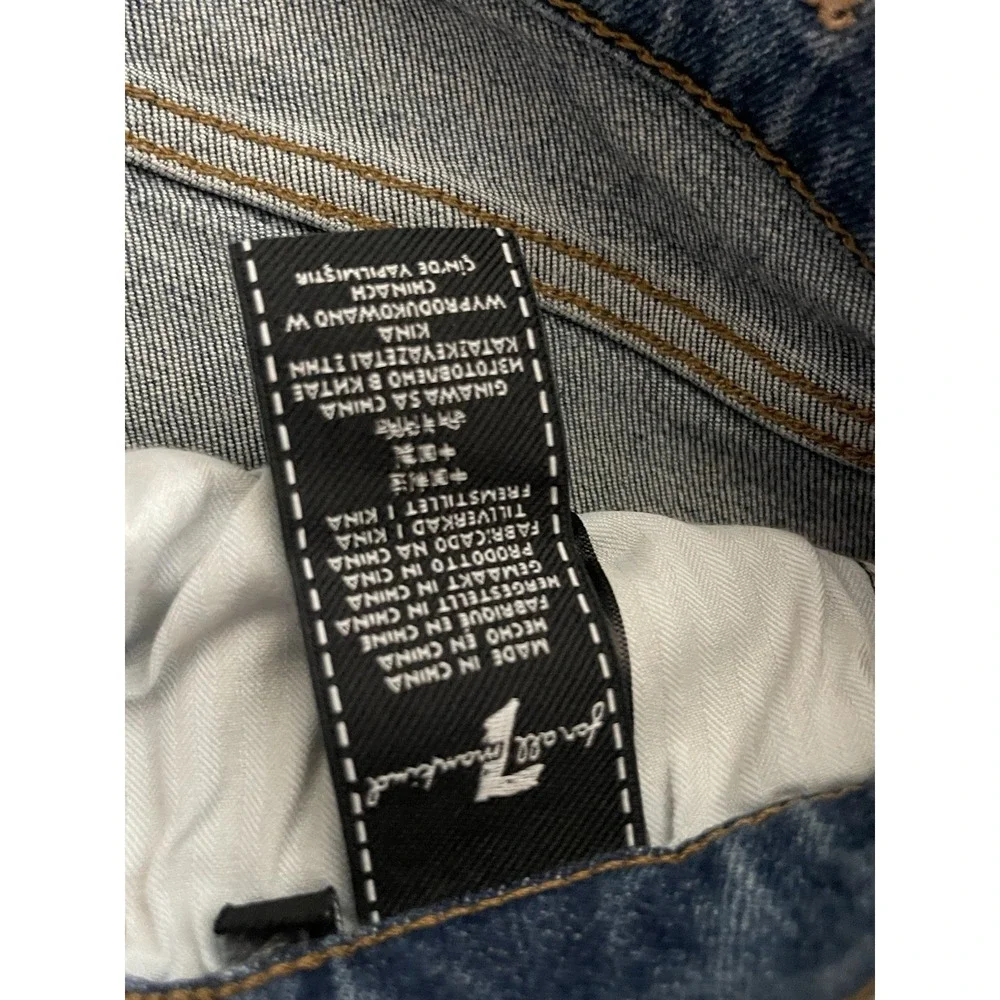 7 For All Mankind Jeans Womens 28 Medium Wash Cropped Alexa Embroidered Flowers - Picture 11 of 16